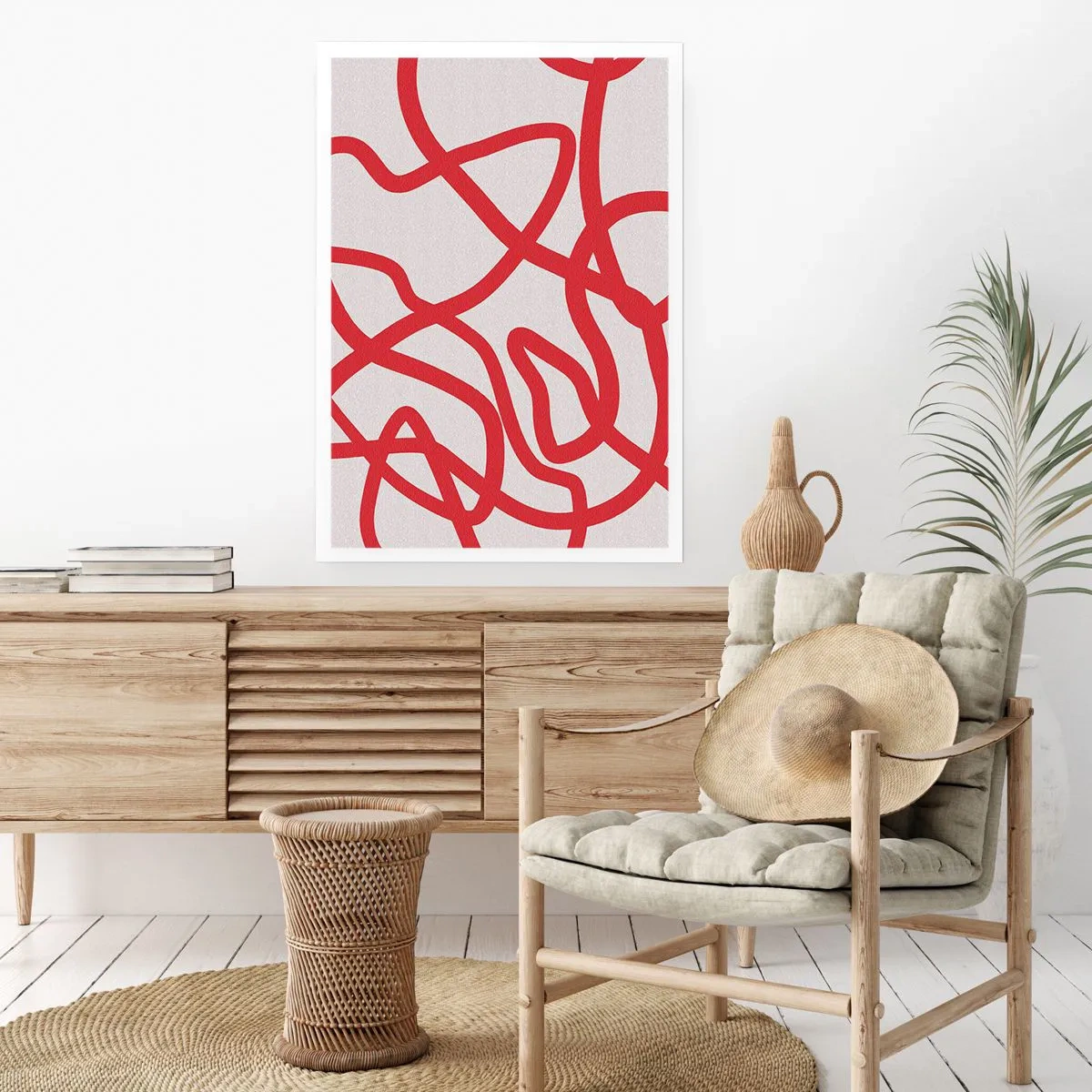 Pôster - Vermelho em branco - 30x40 cm