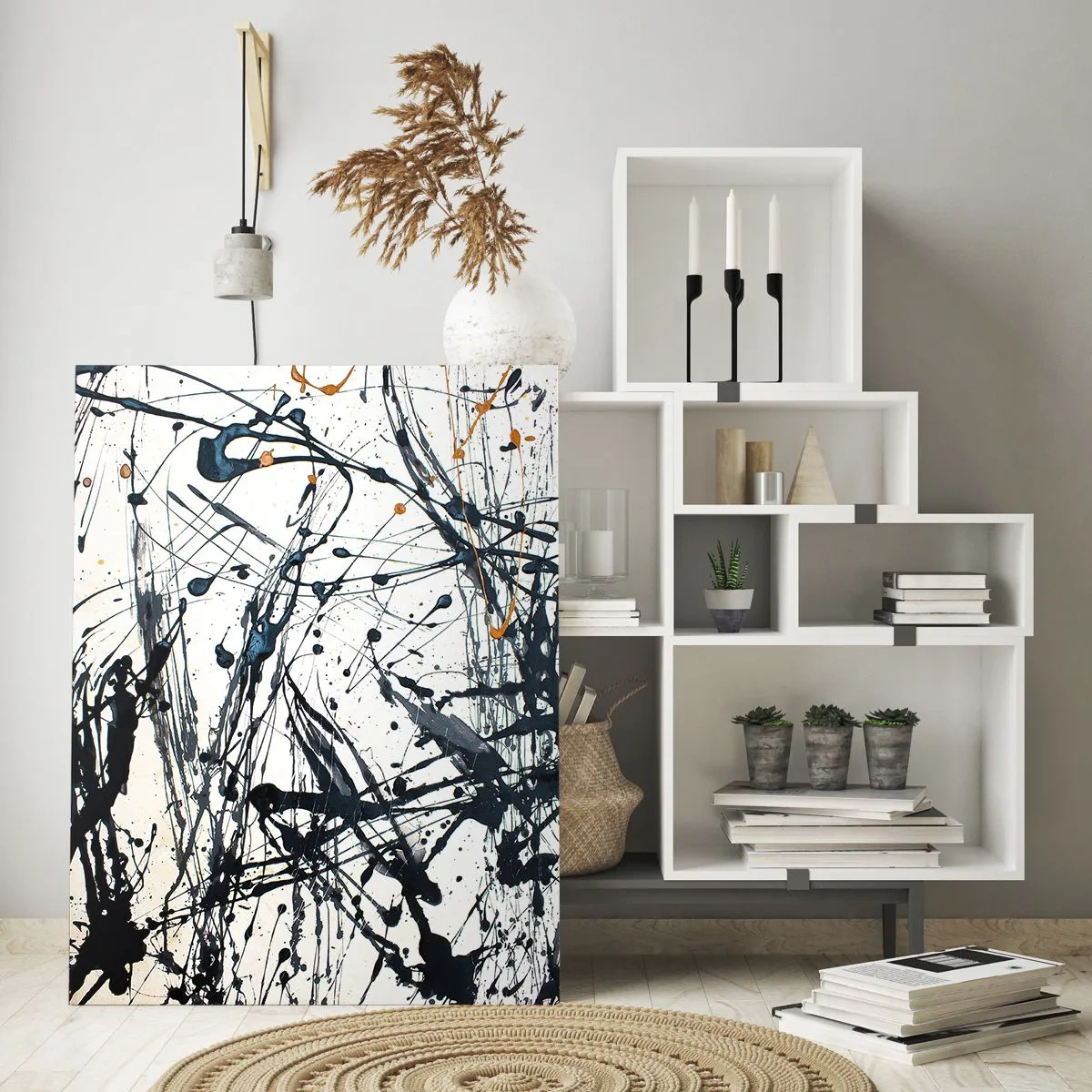 Quadro em vidro - Abstração expressionista - 50x70 cm