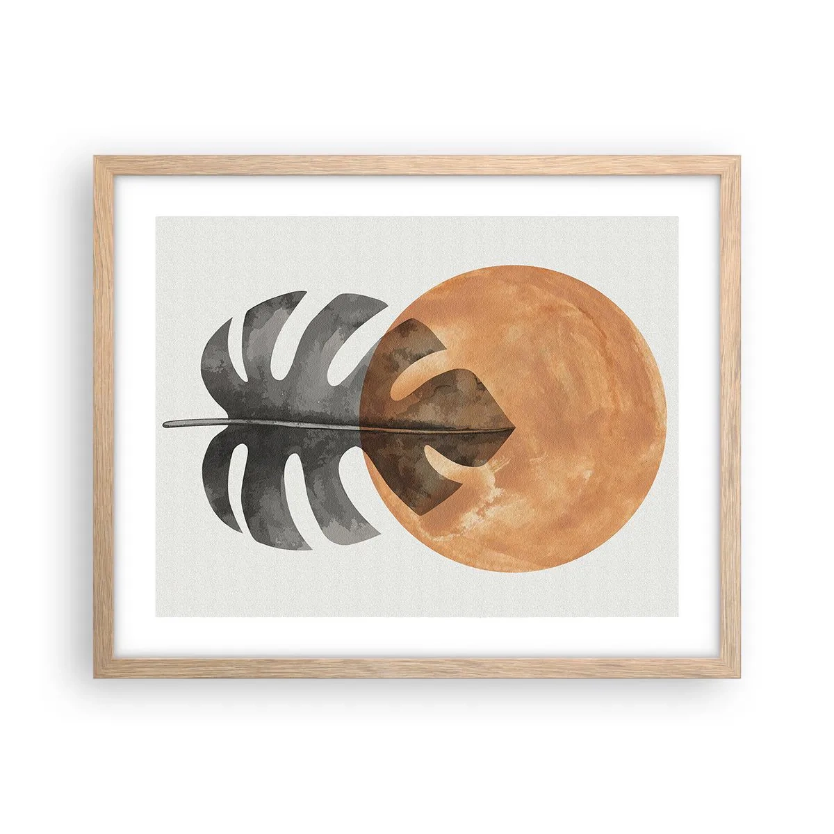 Pôster com moldura de carvalho claro - Sempre o sol - 50x40 cm