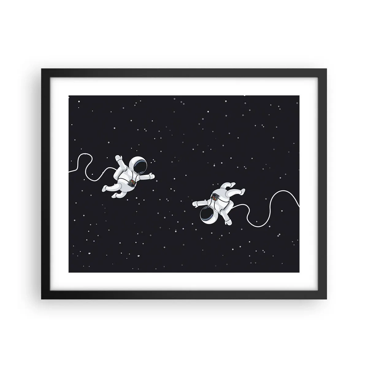 Pôster com moldura preta - Emaranhado Cósmico - 50x40 cm
