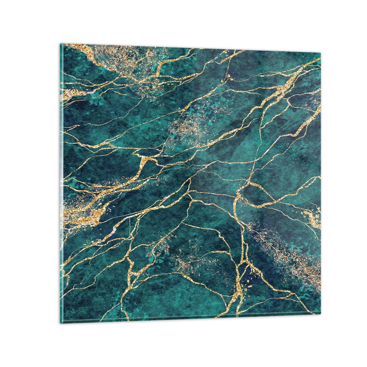 Quadro em vidro - Veia dourada - 50x50 cm