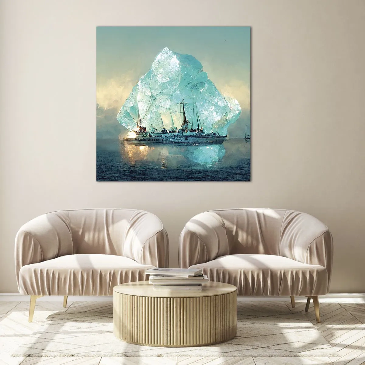 Quadro em vidro - Diamante Ártico - 30x30 cm