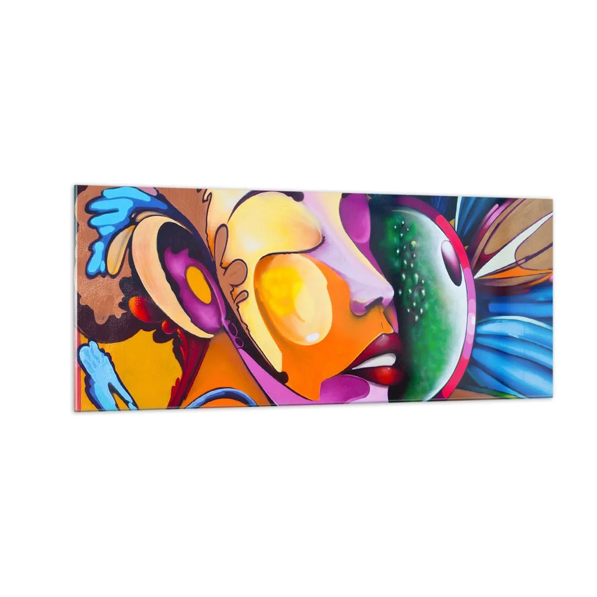 Quadro em vidro - Toque de cor - 100x40 cm
