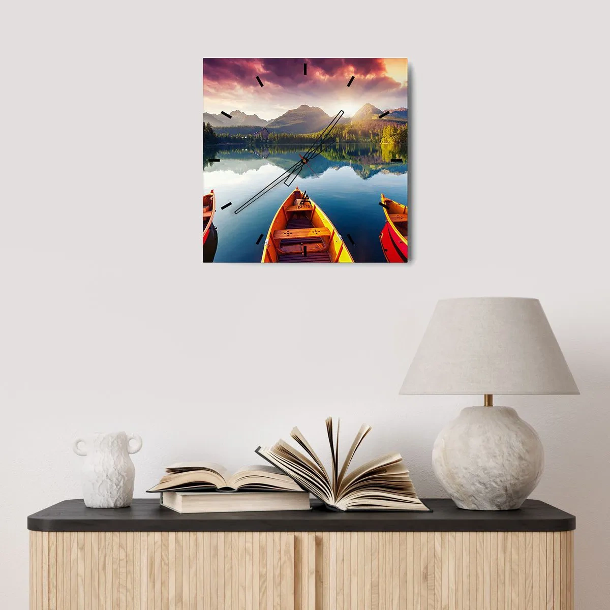 Relógio de parede - Relógio em vidro - Nada contra a natureza - 40x40 cm