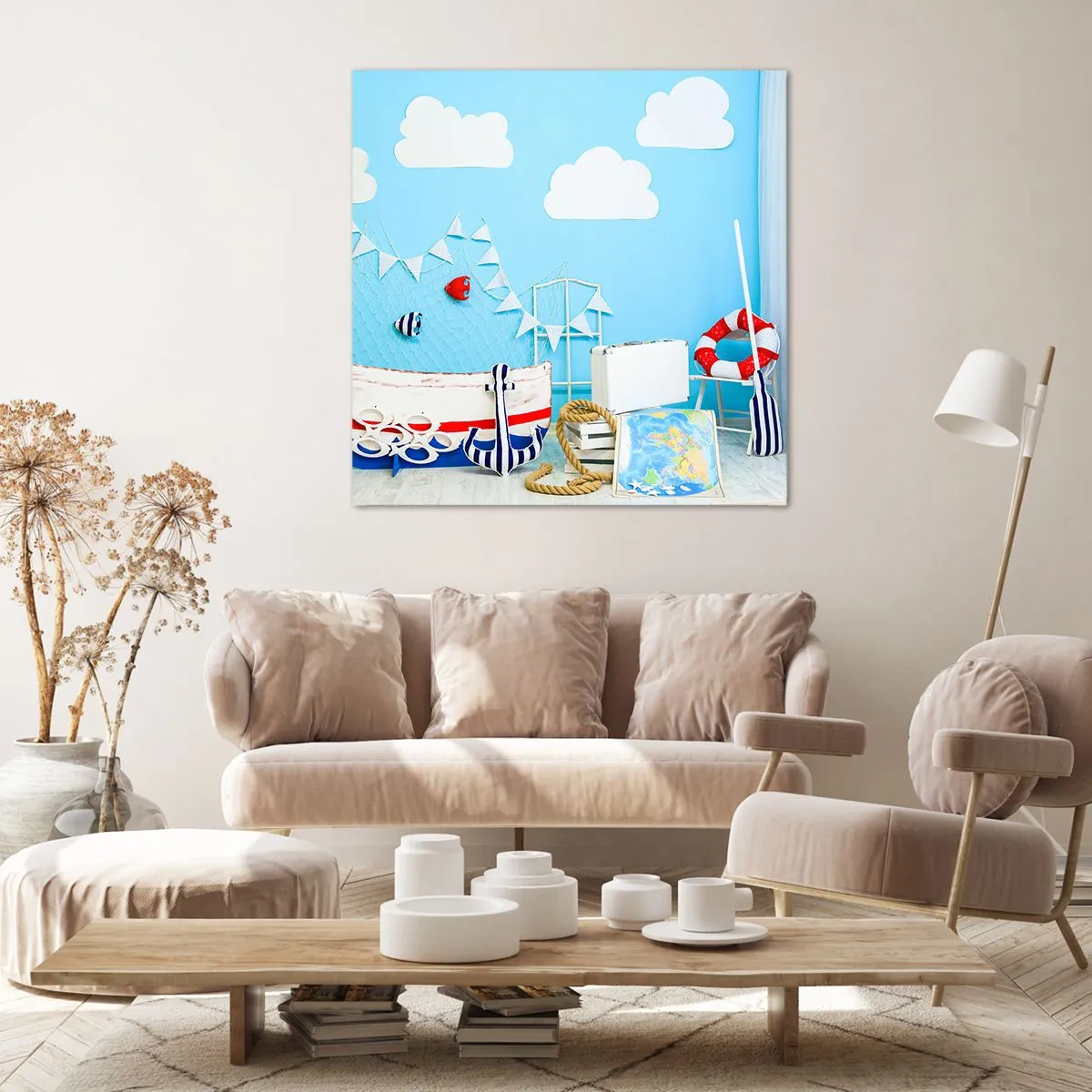 Quadro em tela - Saudade infantil da aventura - 70x70 cm