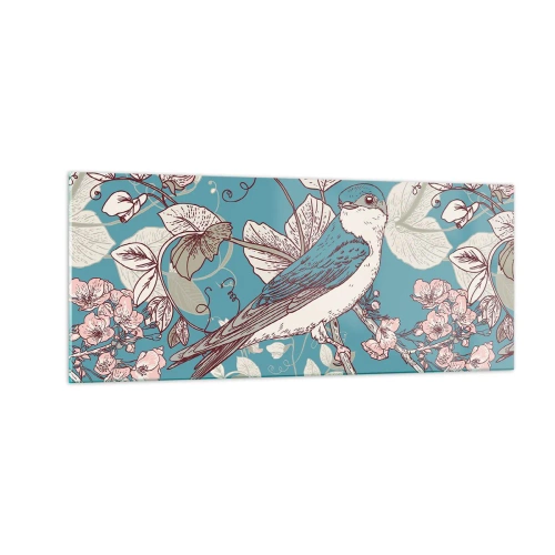 Quadro em vidro - Cantos no choupo-branco - 100x40 cm