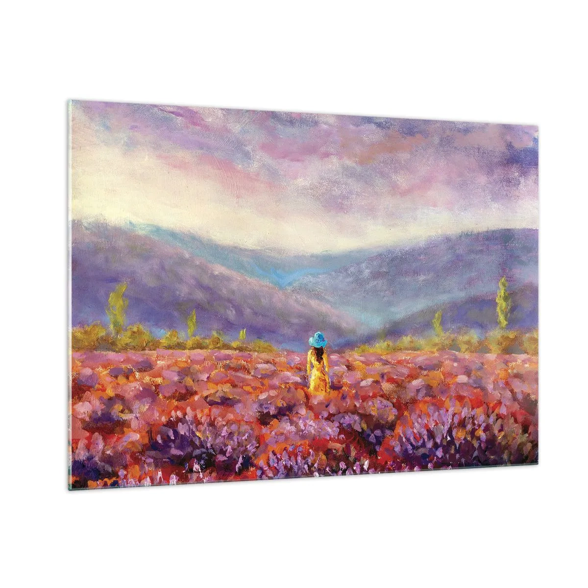Quadro em vidro - No mundo da lavanda - 100x70 cm