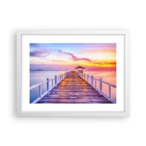 Pôster em moldura branca - O silêncio lilás-dourado da noite - 40x30 cm