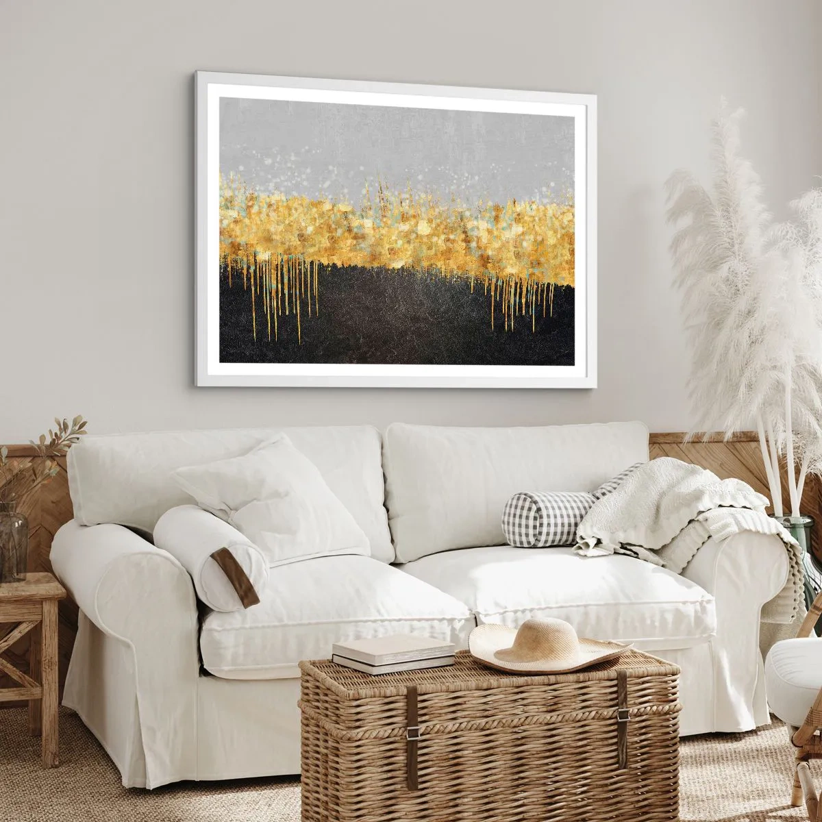 Pôster em moldura branca - Para dentro e para cima - 91x61 cm
