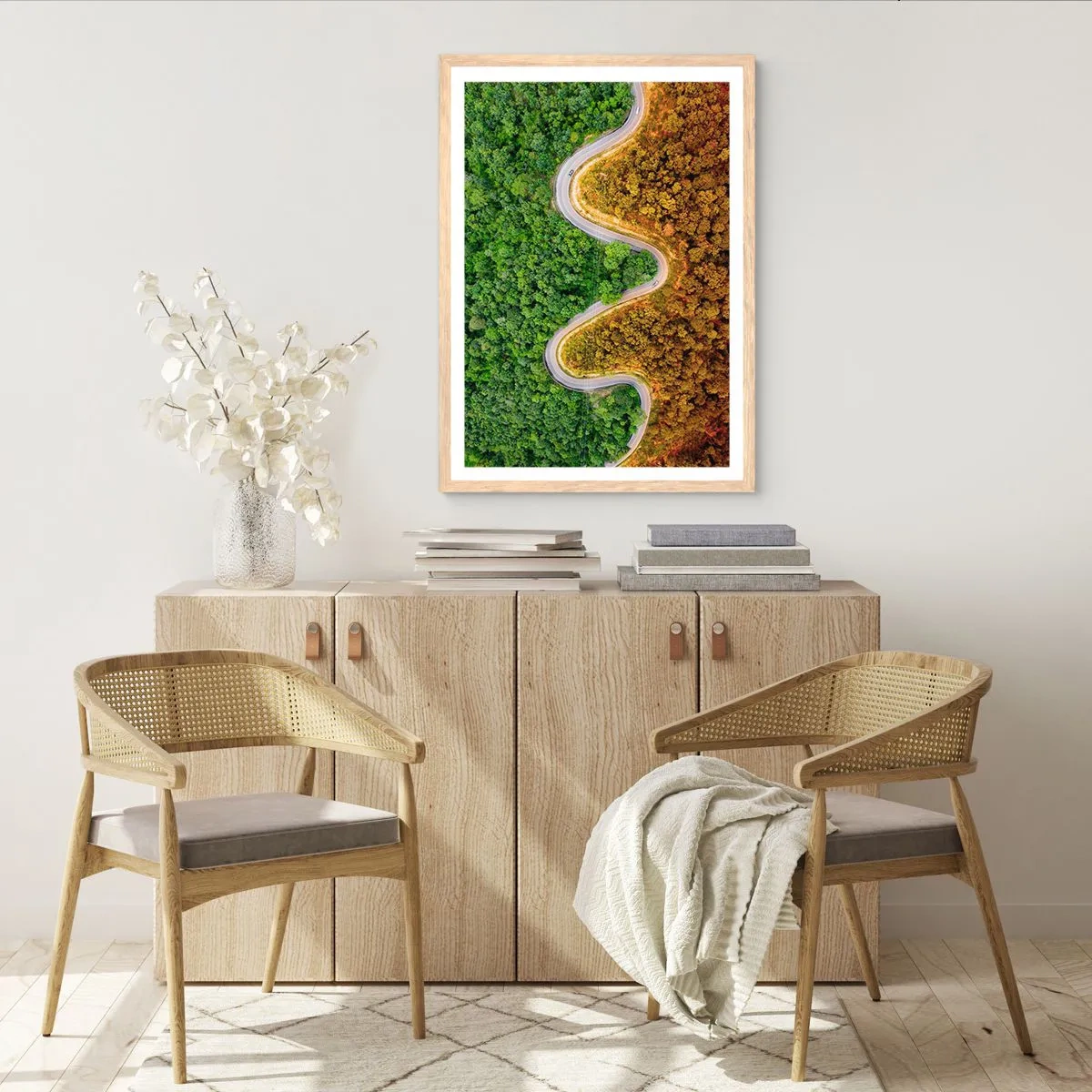 Pôster com moldura de carvalho claro - Fronteiras e descobertas - 50x70 cm