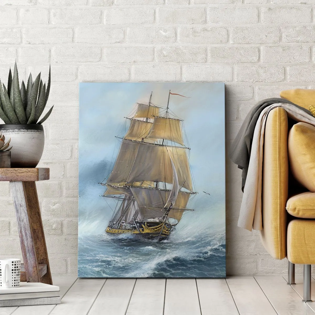 Quadro em tela - Correndo sobre as ondas - 45x80 cm