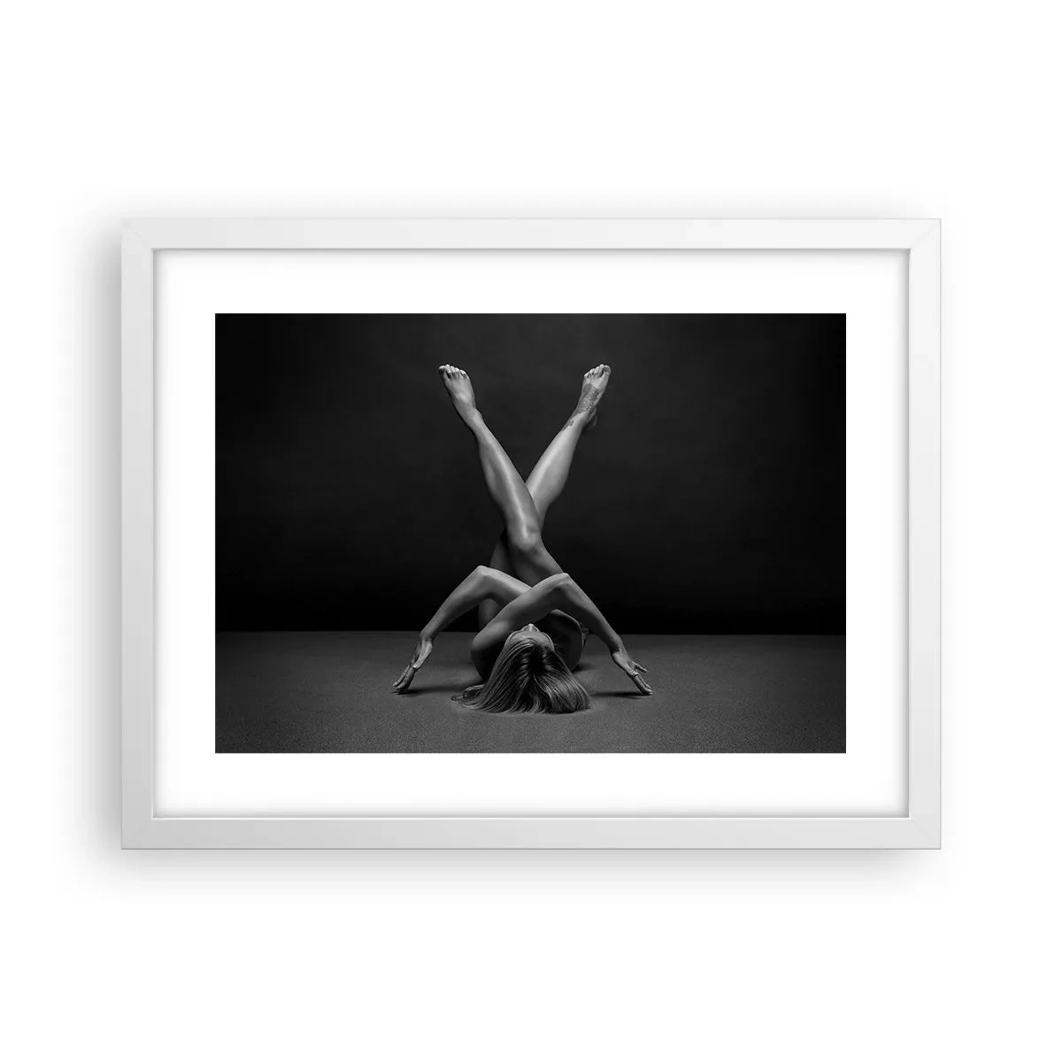 Pôster em moldura branca - Geometria da nudez - 40x30 cm