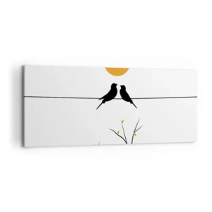 Quadro em tela - A noite dos rouxinóis - 100x40 cm