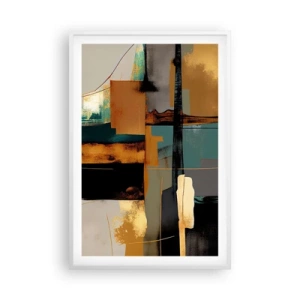 Pôster em moldura branca - Abstração – luz e sombra - 61x91 cm