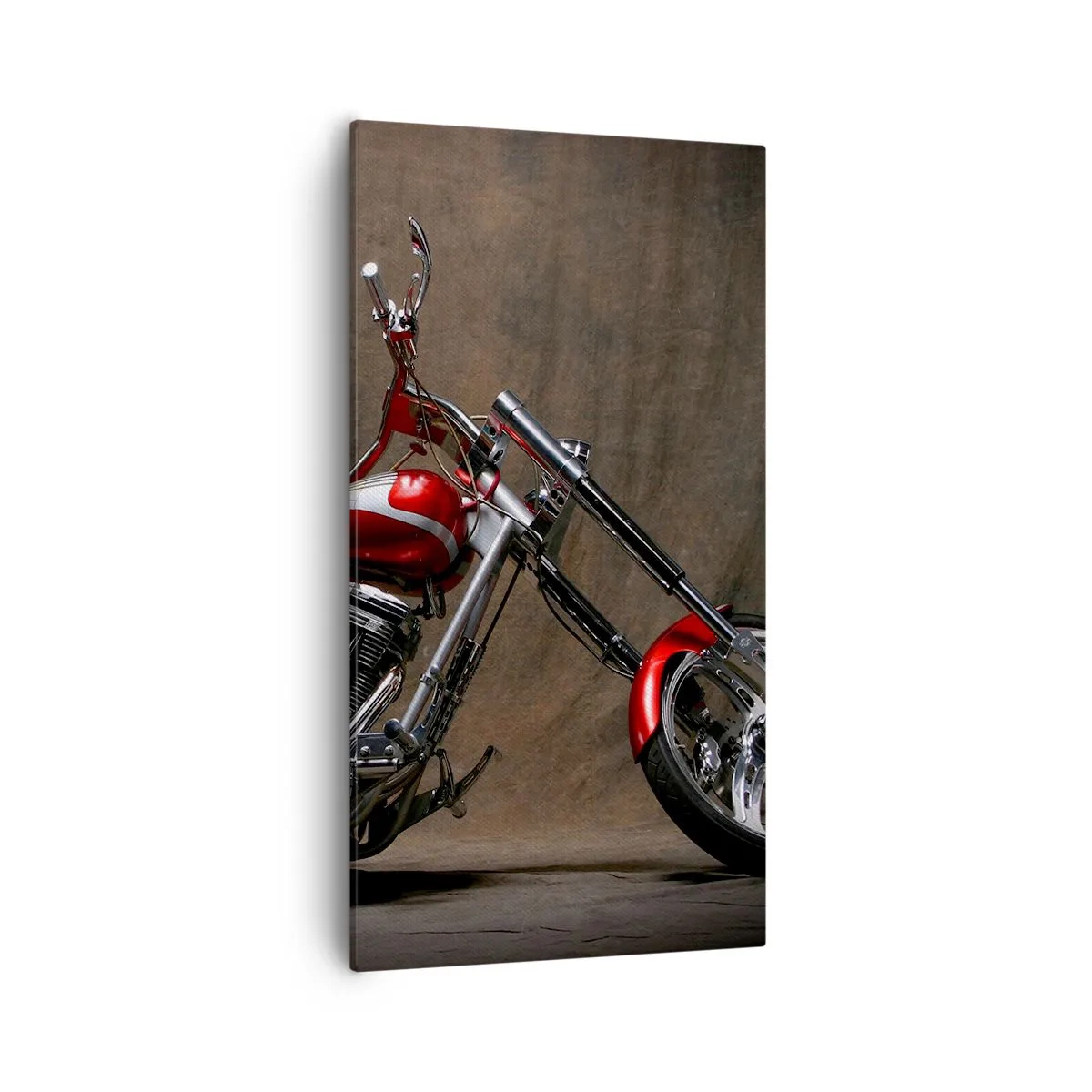 Quadro em tela - Beleza vermelho-prata - 55x100 cm