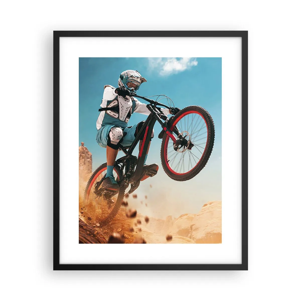 Pôster com moldura preta - Loucura demoníaca da bicicleta - 40x50 cm