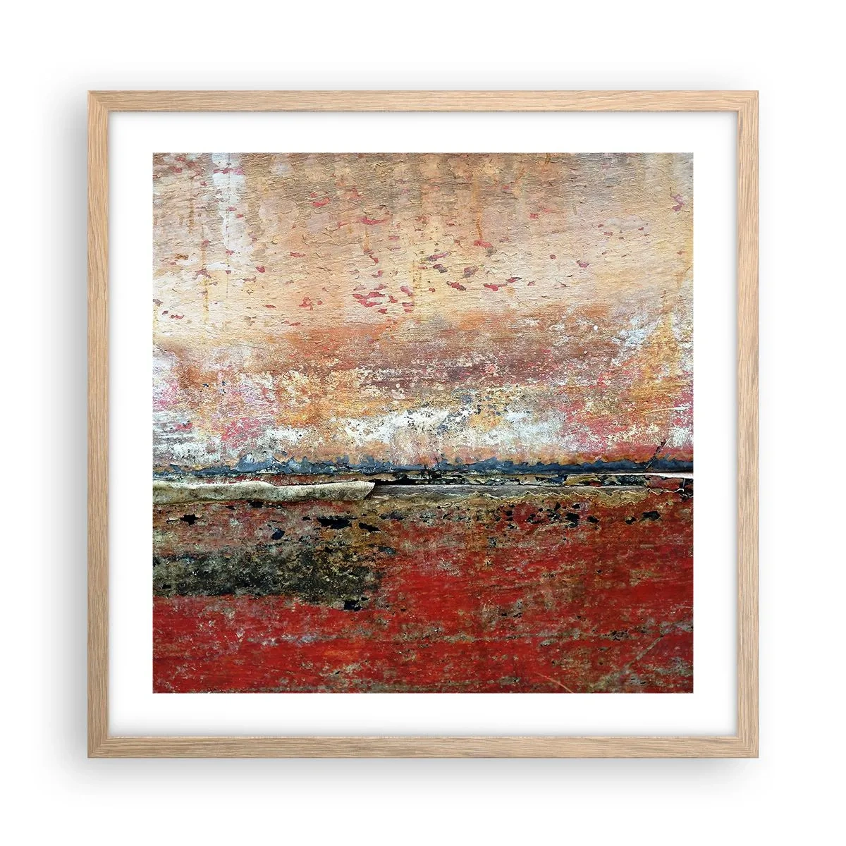 Pôster com moldura de carvalho claro - Talvez seja o mar - 50x50 cm