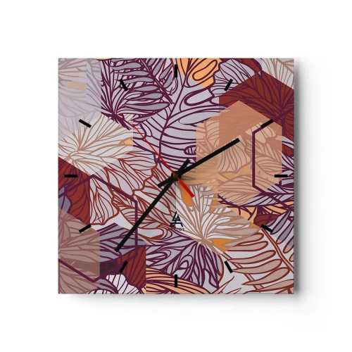 Relógio de parede - Relógio em vidro - A impossível relação entre a geometria e a natureza - 40x40 cm