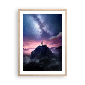 Pôster com moldura de carvalho claro - E sentiu a vida - 50x70 cm