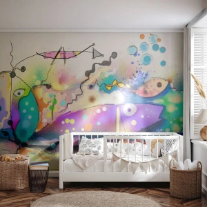 Papel de Parede Autocolante Deluxe Sticker - Sem palavras! - Abstração, Peixe, Gráficos - 350x256 cm