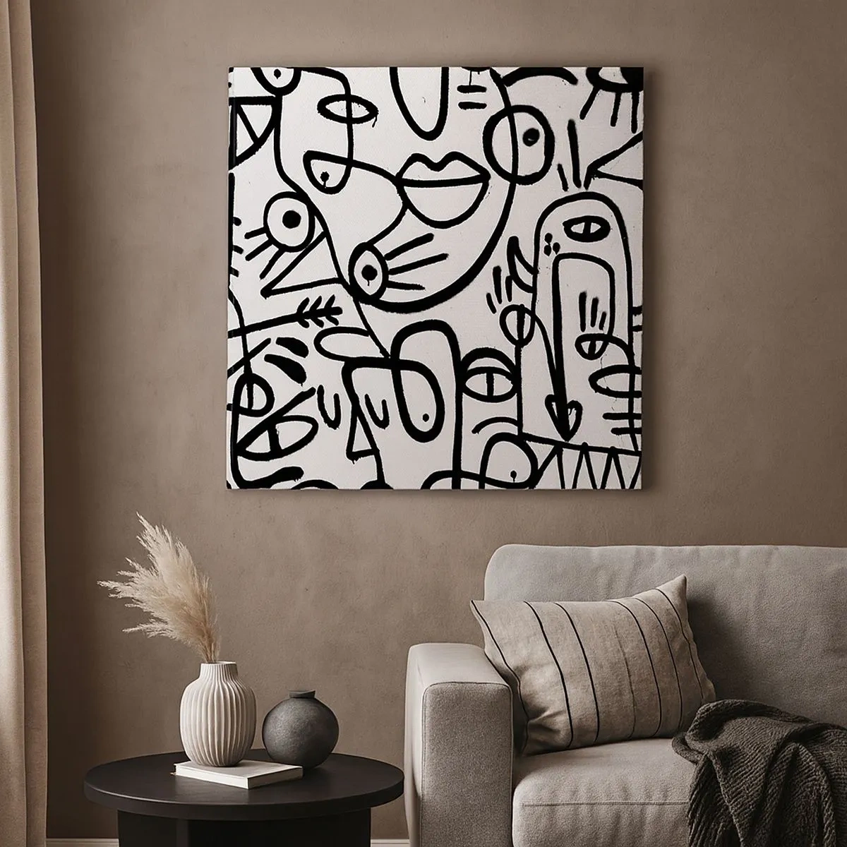 Quadro em tela - Rostos e miragens - 30x30 cm