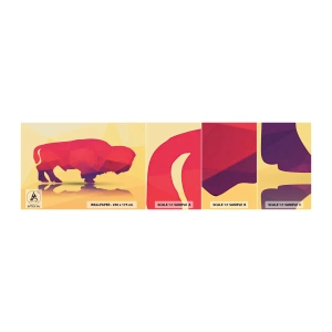 Amostra de papel de parede autocolante Deluxe Sticker - A força amaranto do bisonte - Animais, Sábio, Figura Geométrica - 100x30 cm