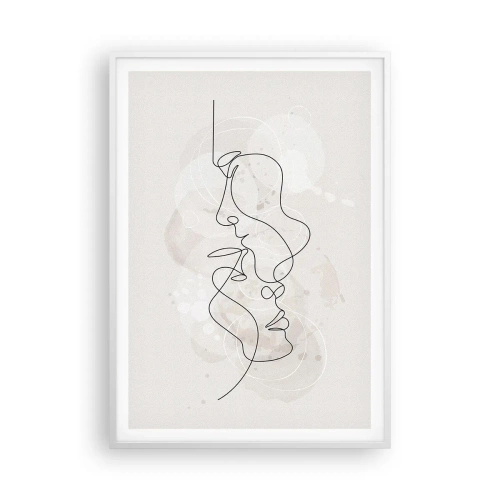 Pôster em moldura branca - Emaranhados num abraço - 70x100 cm