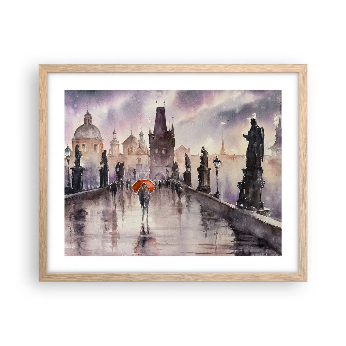 Pôster com moldura de carvalho claro - Pessoas não mudam - 50x40 cm