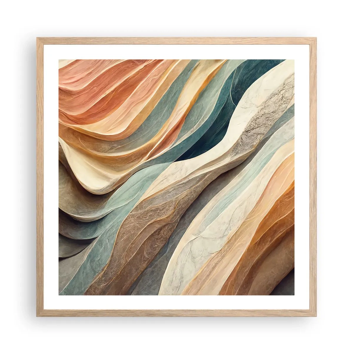 Pôster com moldura de carvalho claro - O momento antes da mudança - 60x60 cm