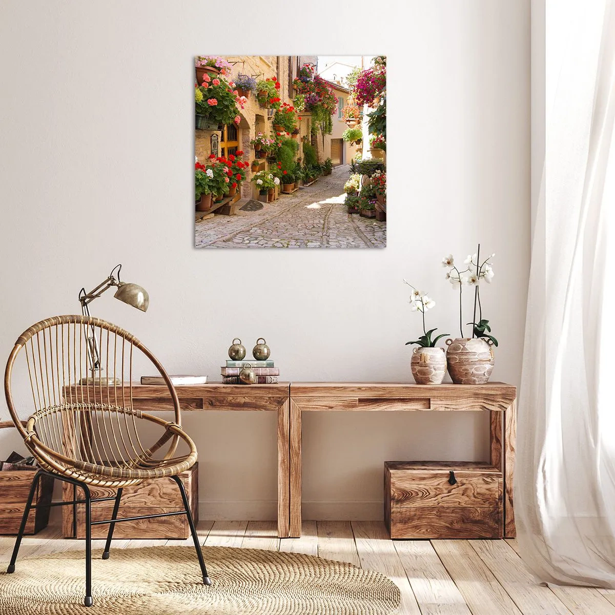 Quadro em tela - Nas flores do dilúvio - 40x40 cm