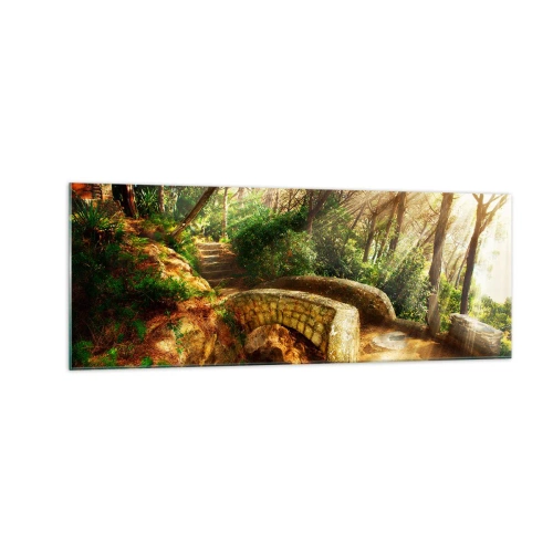 Quadro em vidro - Direto da ponte para a floresta de contos de fadas - 140x50 cm