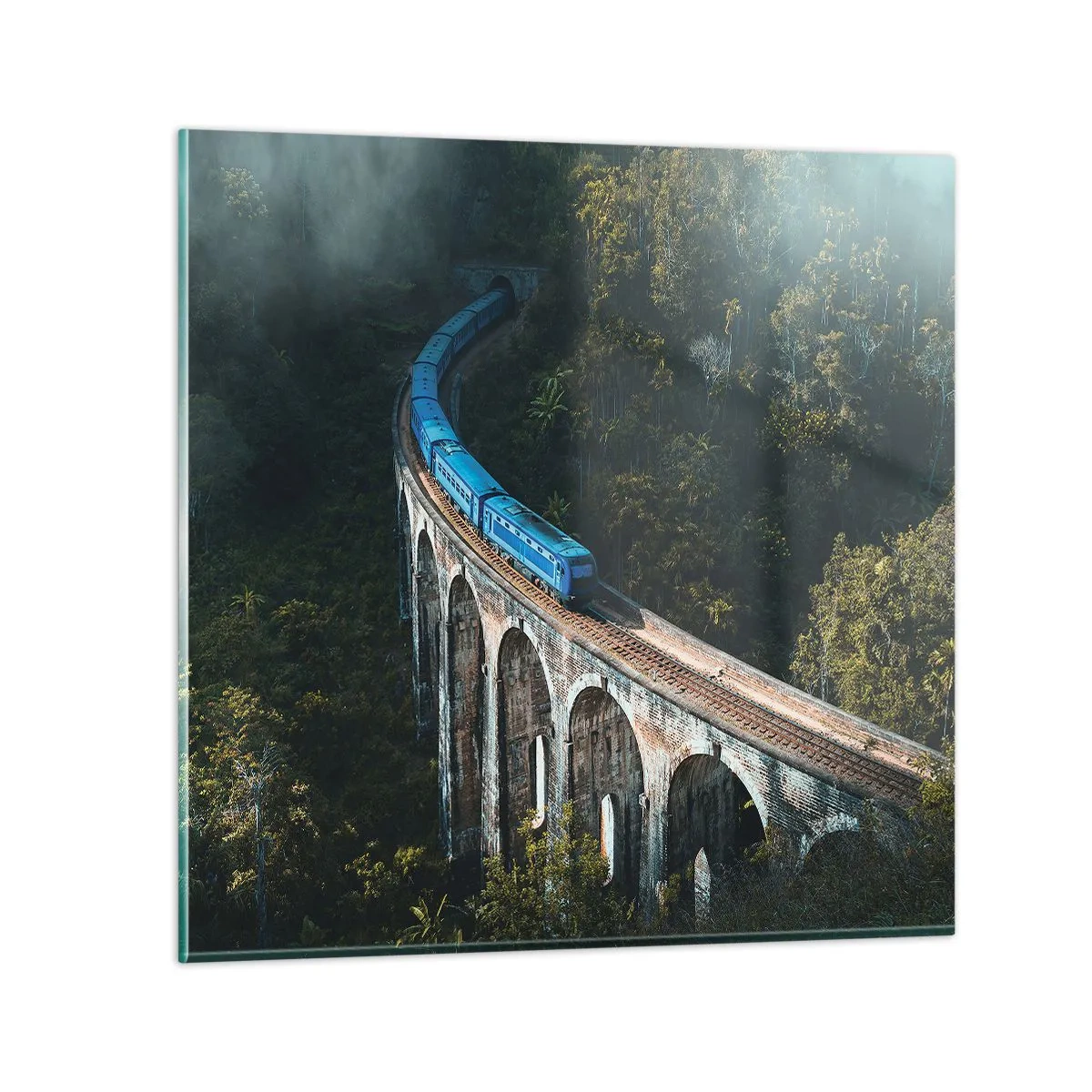 Quadro em vidro - Comboio para a natureza - 40x40 cm