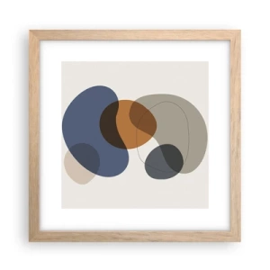 Pôster com moldura de carvalho claro - Gotas de cor - 30x30 cm
