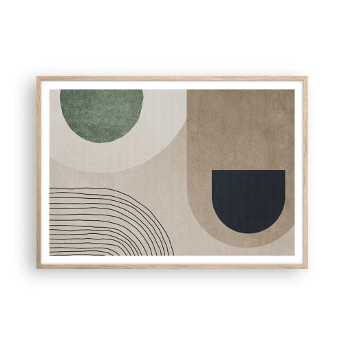 Pôster com moldura de carvalho claro - A gentileza do oval - 100x70 cm