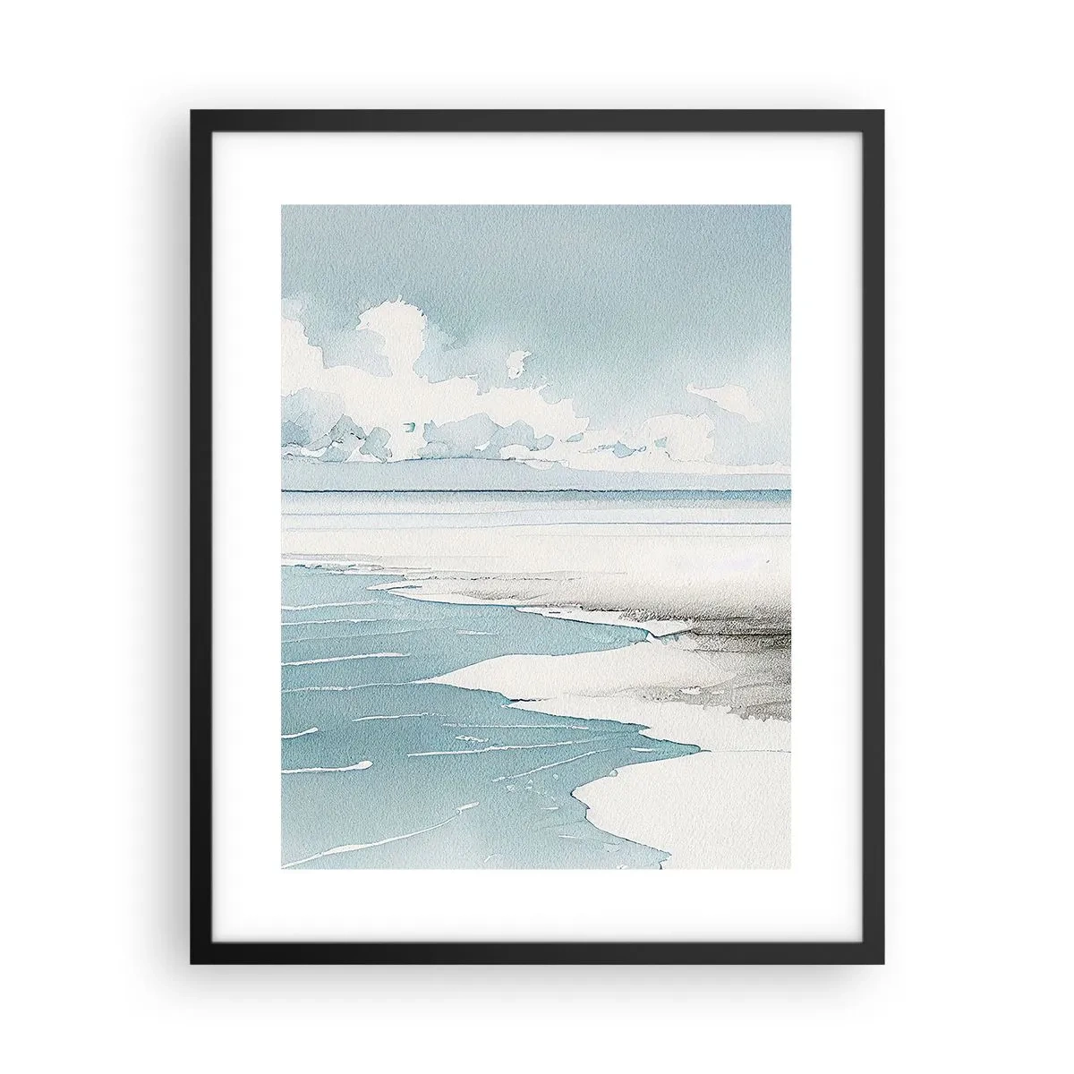 Pôster com moldura preta - Maré suave - 40x50 cm
