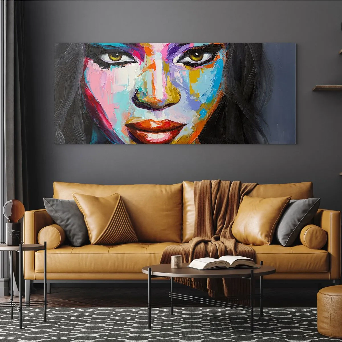 Quadro em vidro - É impossível tirar os olhos - 90x30 cm