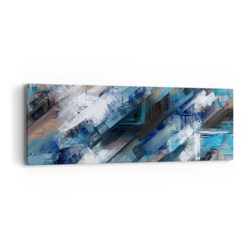 Quadro em tela - Numa diagonal azul - 90x30 cm