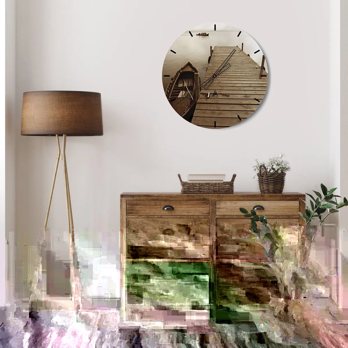 Relógio de parede - Relógio em vidro - Paz de espírito - 40x40 cm