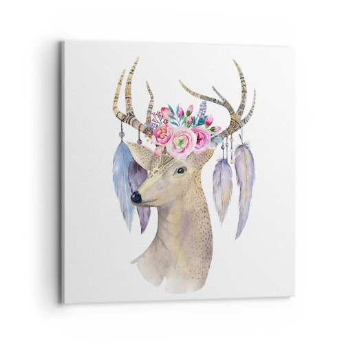 Quadro em tela - Guia da alma - delicado, inocente - 70x70 cm