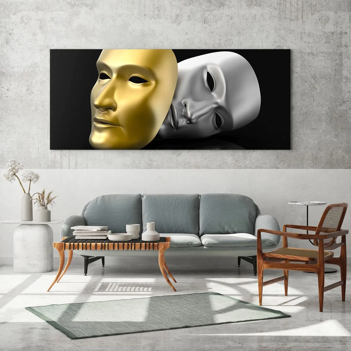 Quadro em vidro - A vida é um teatro - 90x30 cm