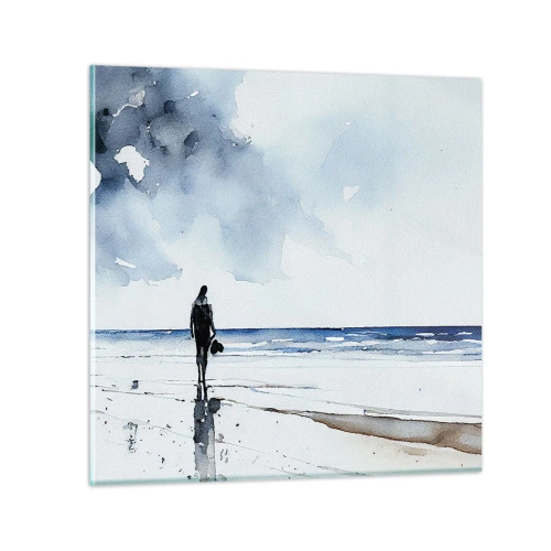 Quadro em vidro - Conversa com o mar - 40x40 cm