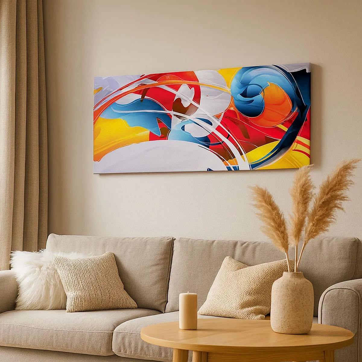 Quadro em tela - A dança dos elementos da natureza - 100x40 cm