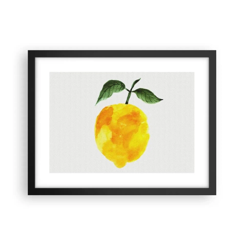 Pôster com moldura preta - Como saborear o sol - 40x30 cm