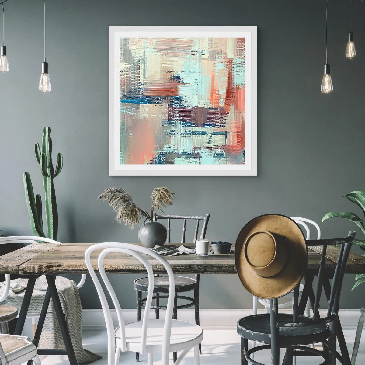 Pôster em moldura branca - Alcance a luz - 40x40 cm