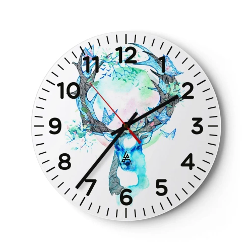 Relógio de parede - Relógio em vidro - A força e a delicadeza da natureza - 30x30 cm