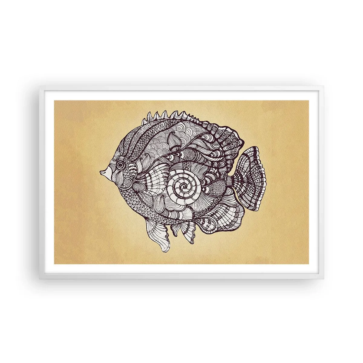 Pôster em moldura branca - De um oceano de enfeites - 91x61 cm