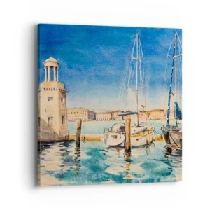 Quadro em tela - Lagoa ensolarada - 40x40 cm