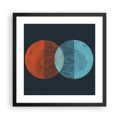 Pôster com moldura preta - Fantasia astronómica - 40x40 cm