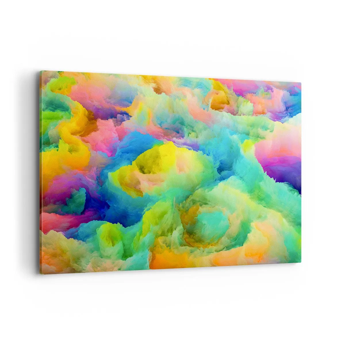 Quadro em tela - Penugem arco-íris - 100x70 cm