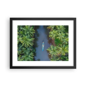 Pôster com moldura preta - Em uma trilha tropical - 40x30 cm